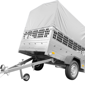Remorque permis B Garden Trailer 201 KIPP 500 kg avec rehausses grillagées et bâche haute (Digital Depot)